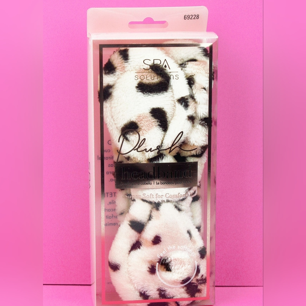 NIB LEOPARD PLUSH BOW HEADBAND